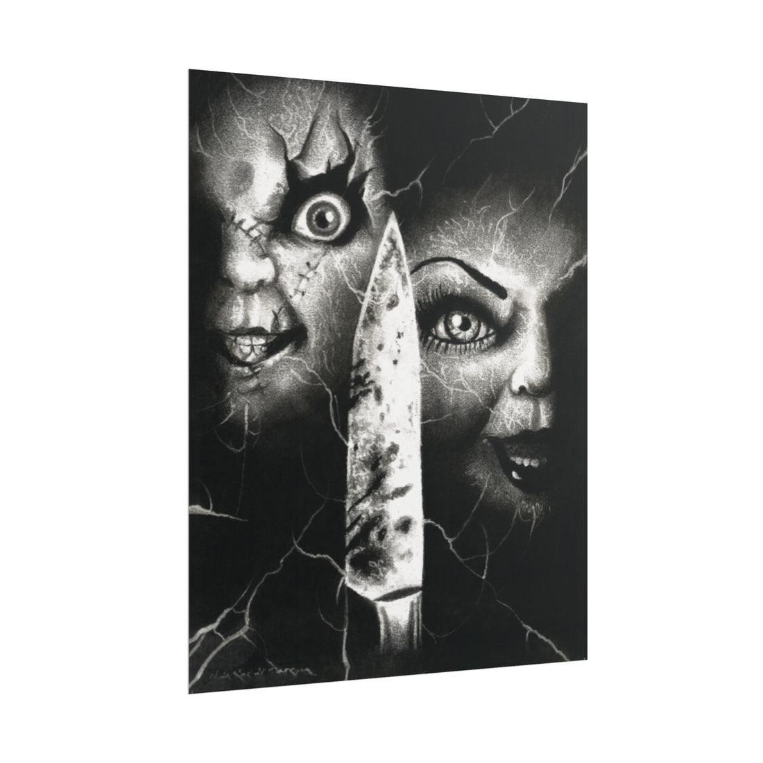 Chuck and Tiffany print by Chris Sinclair | Custom charcoal design replica